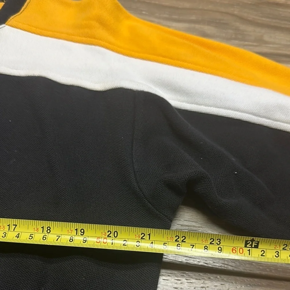 Vintage Izod Sweat Shirt Men Size M Black White Yellow Thick Cotton